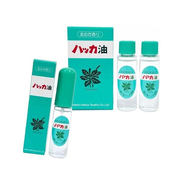 2点セット品 ハッカ油 ミント 消臭 スプレー 携帯用 11.5mL×1個 リフィル 詰替用 11.5mL 2本入 ×1個