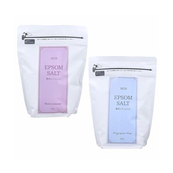 2点セット品 MGB 薬用 エプソムソルト 入浴剤 600g リラックスラベンダー ×1個 無香料 ×1個
