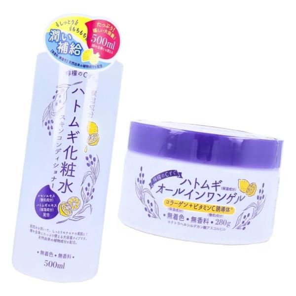 2点セット品 檸檬のCずく ハトムギ 化粧水 ビタミンC 500mL ×1個 コラーゲン 保湿 整肌 オールインワンゲル 280g ×1個
