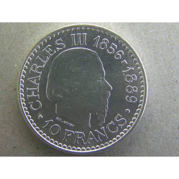 1974年　モナコ公国レニエ3世即位25周年　公式100フランプルーフ銀貨 銀貨 MONACO モナコ 100Francs 1974 Proof レーニエ3世治世25周年