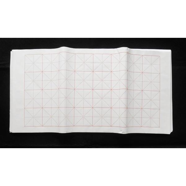 米字格 罫入 画仙紙 32マス 34×70cm 100枚 宣紙 半熟箋 書道用紙