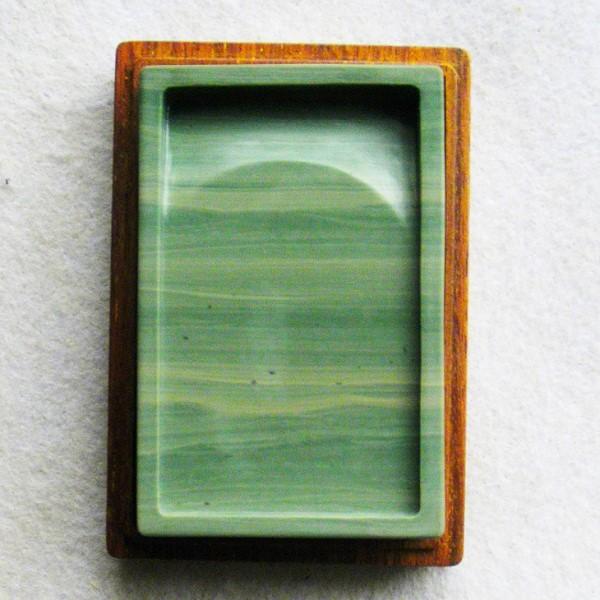 松花江緑石硯 淌池硯 約4.5インチ 中国硯