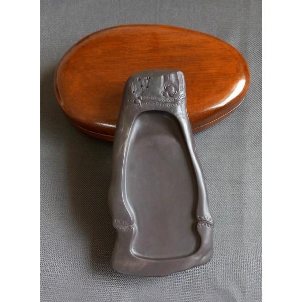 端渓硯 老坑 約６吋 竹節硯 145×75×20mm 一点物 :btr-004:書道用品