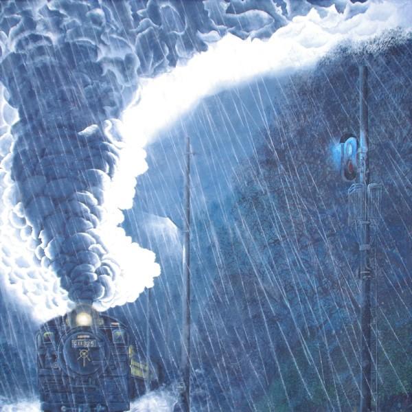 日本画 原画 雨の茂木路 (S50)116.7×116.7 仮額 日本画 原画 雨の茂木路 (S50)116.7×116.7 仮額