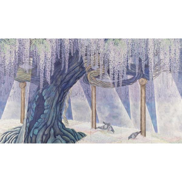 日本画 原画 母なる大樹（足利市） (変型300) 303.5×175.0 仮額