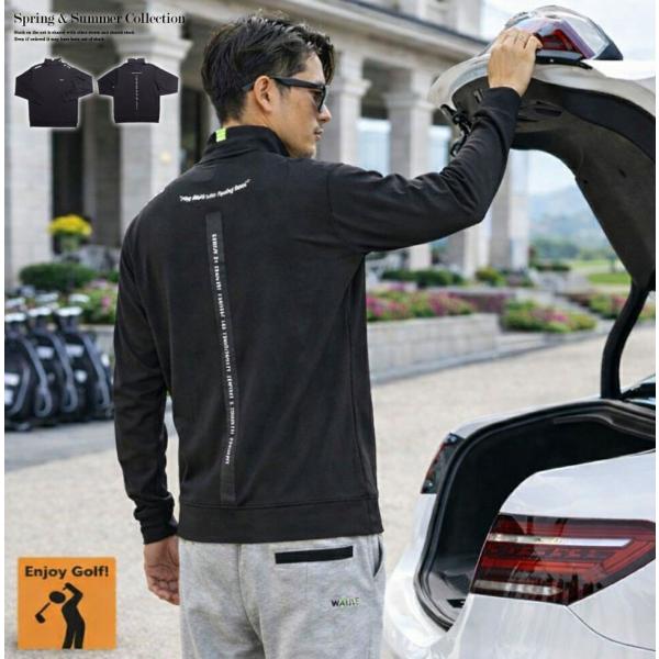 メンズ トップス カットソー ゴルフ ロンT 長袖 ストレッチ スムース
