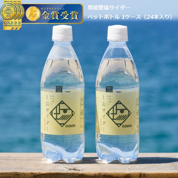 塩の独特な味わい 奥能登地サイダー しおサイダー ペットボトル 1ケース（500ml×24本入り） いしかわ地サイダー 奥能登地サイダー  石川県 能登 しお 塩 産直