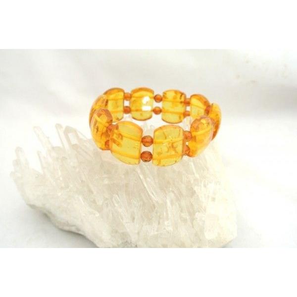 琥珀 コハク アンバー ブレスレット 腕輪 バングルタイプ 6mm玉 : 横浜