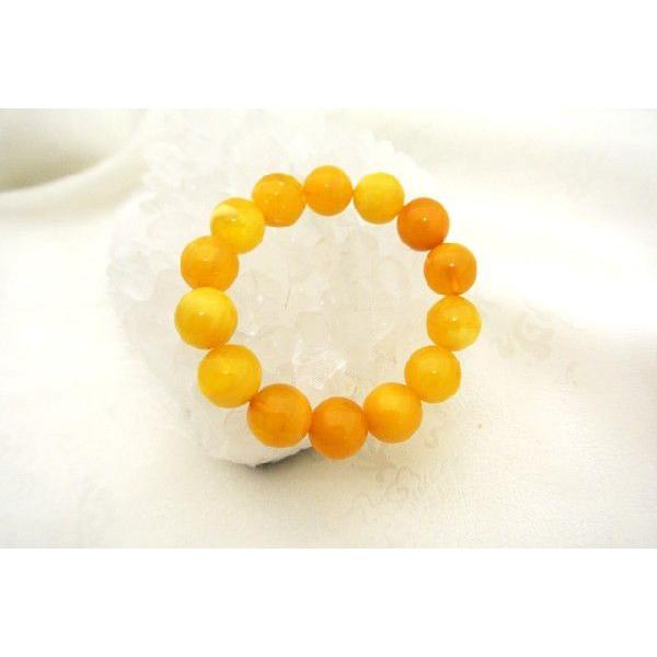 琥珀 コハク ミルキーアンバー ブレスレット 天然石アクセサリー 13mm