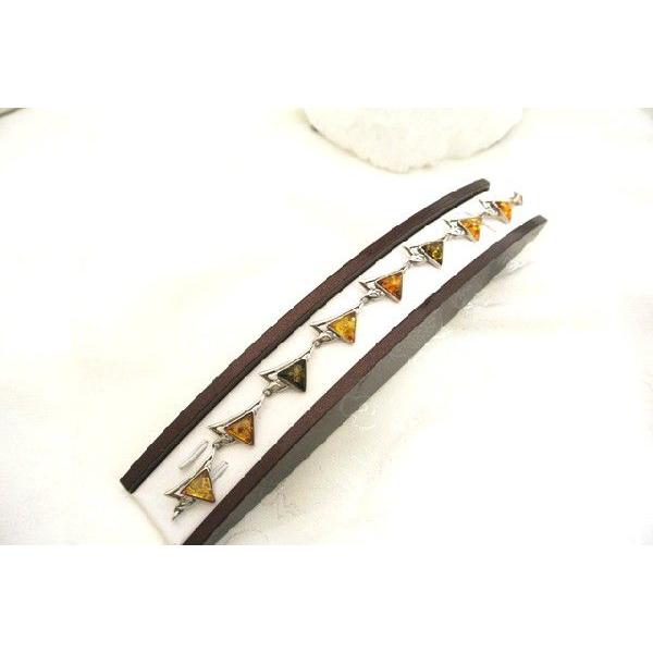 琥珀 コハク アンバー ブレスレット シルバーデザイン マルチカラー