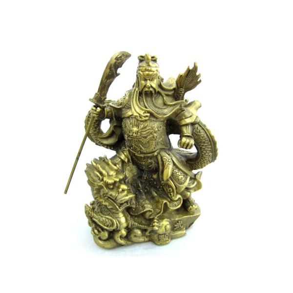 関羽 開運 風水 インテリア 財運 仕事運 商売の神様 銅製置物 : 横浜