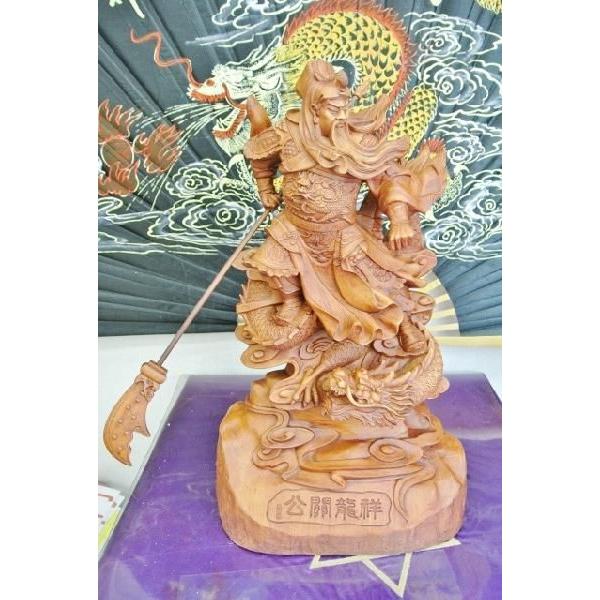 関羽 樹脂製置物 木彫り風 ビジネスの神様 開運 風水37