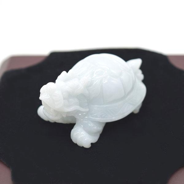 龍亀 ドラゴンタートル 翡翠 5.5cm 天然石製置物 小 ロングイ ジェード