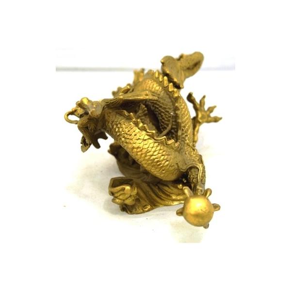 黄銅製　龍鳳凰図 双獣耳 獣足 薄端 黄銅製 龍鳳凰図 双獣耳 獣足 薄端 獣足 薄端