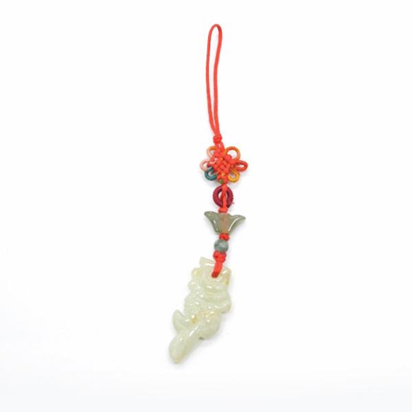 メール便OK】 翡翠 龍鯉 天然石 根付 ストラップ 10cm : 横浜中華街龍