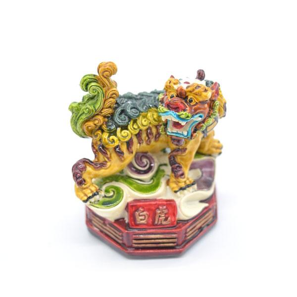 白虎 西 守護神 四神相応 樹脂製置物 彩色済み パワースポット 9cm