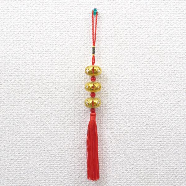 提灯 鈴入り 吊るし物雑貨 金メッキ 赤色 三連 : 横浜中華街龍 - 通販