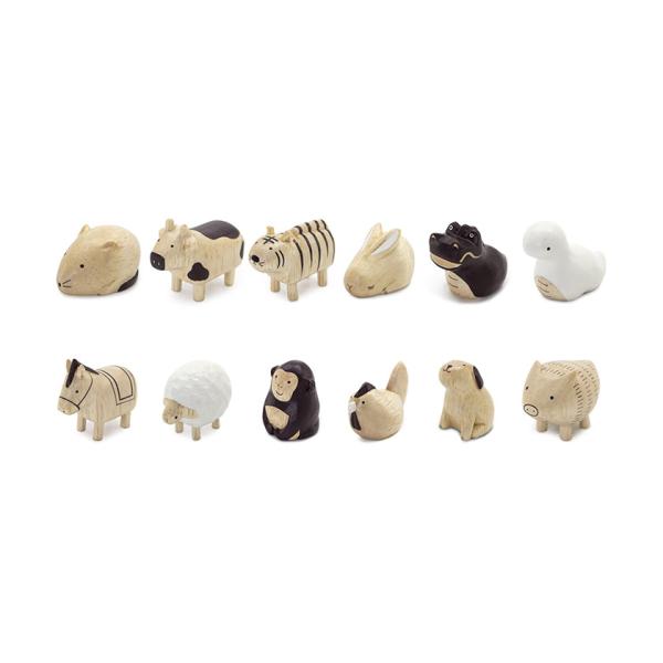 ●　商品データ●　サイズ　：　子:約W3.5 x D2.5 x H2.5cm　丑:約W4.5 x D2 x H3.5cm　寅:約W4.5 x D2 x H3.5cm　卯:約W4 x D2.3 x H2.5cm　辰:約W4.5x D2.5 x...