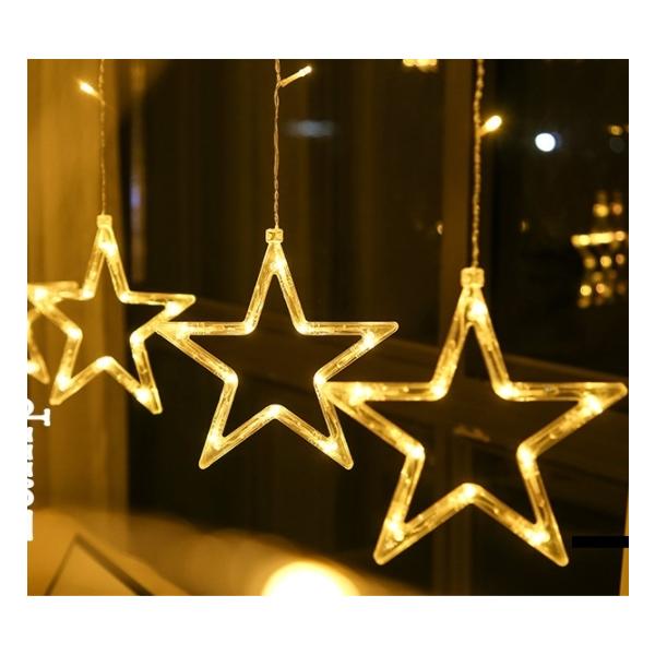 商品タイプ選択しないとUSBタイプでご発送させていただきますので、ご注意ください。アップグレード品質- 3.0CMx 0.85CM星流行流行節雰囲気灯、6大6小星直列、大成直径20 cm、小星直径10 cm、138箇の暖かい白色led灯、ソ...