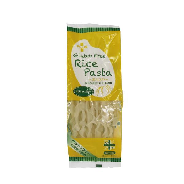 PLUS グルテンフリー ライスパスタ フェットチーネ 幅9.5ｍｍ 80g フィットチーネ 白米 小麦不使用 米粉麺 乾麺 国産
