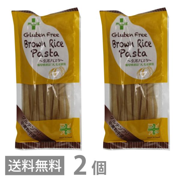 PLUS グルテンフリー ブラウンライスパスタ フェットチーネ 幅7.5ｍｍ 80g ×2 送料無料 フィットチーネ 玄米 小麦不使用 乾麺
