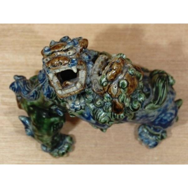 【シーサー50%OFF】湧田陶器＠玉持ち親子シーサーペア 沖縄産 素焼き 置き物 定価の50%OFF】湧田陶器＠玉持ち親子シーサーペア 沖縄産 素焼き 置き物