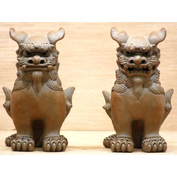 焼締シーサーペア正面 立 茶 焦げ茶 国場陶芸 シーサー 沖縄産 風水 開運 厄除け 通販 素焼き 販売 置き物 Buyee Buyee Japanese Proxy Service Buy From Japan Bot Online