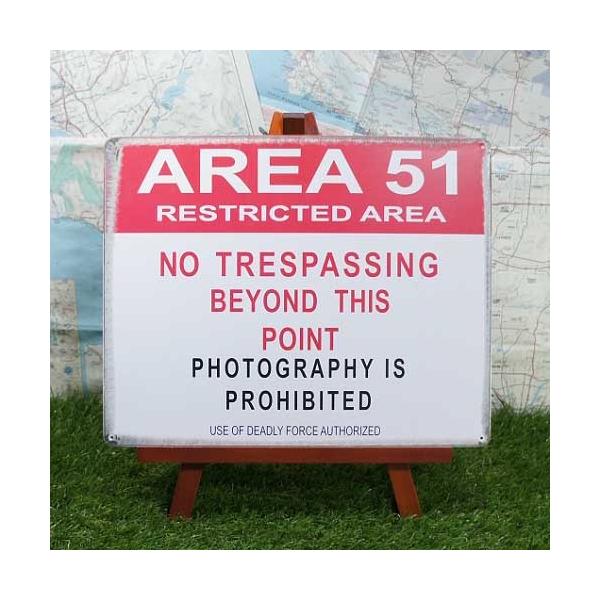 AREA 51 ブリキ看板 2枚セット ブリキ看板】AREA51／エリア51 【ヴィンテージ加工】 : RYUKYU