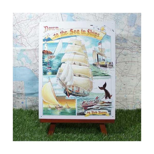 【ブリキ看板】Down to the Sea in Ships／船 -Bob Bates-