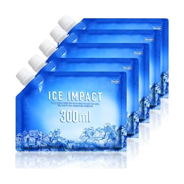 保冷剤 5個セット 次世代アイスパック 300ml ice bag 約2.5時間で凍結 氷点下約5.5時間キープ DanYee 爆買