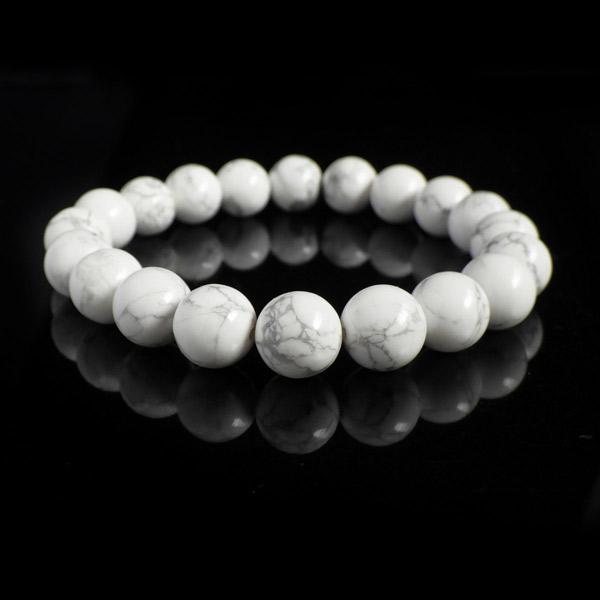 超極希少品 天然 ハウライト (マグネサイトではない) ブレスレット 21mm玉 楽天市場】マグネサイト(ホワイトハウライト) 6mm ブレスレット 天然石