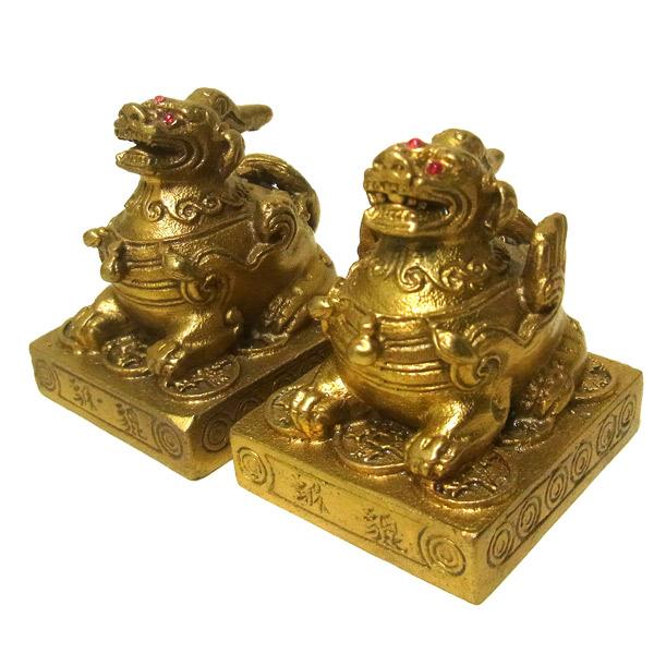 銅器 ミニ貔貅 ヒキュウ 風水 置物 黄銅製 : 仏像と縁起物の専門店 龍