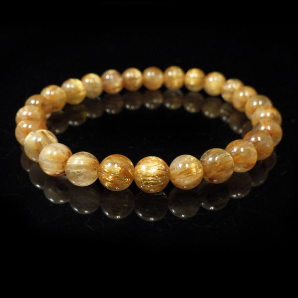 m*7様 ルチルクォーツ　ブレスレット（16~18cm） ルチルクォーツ ブレスレット 7mm玉 内周16cm 天然石 パワーストーン