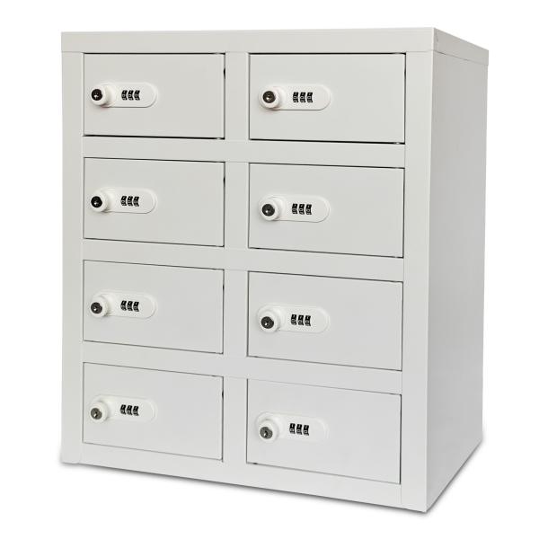 貴重品ロッカー 小型 鍵付きダイヤル錠貴重品収納 防犯対策 (2列4段 8人用) 貴重品ロッカー 小型 鍵付きダイヤル錠 8人用 ロッカー 金庫