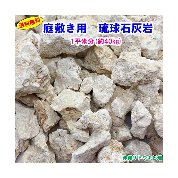 【送料無料】M 庭敷き用　琉球石灰岩　洗浄済　1平米分(約40kg)