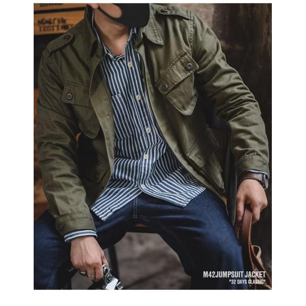 ミリタリージャケット メンズ ストレッチ ツイル ミリタリー フィールドジャケットスタンドカラー ミリタリージャケット メンズ M-65 ストレッチ ツイル ミリタリー