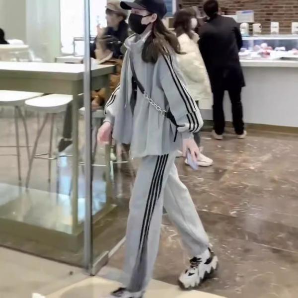 レディースファッション 2色 セットアップ スウェット ワッフル パンツ