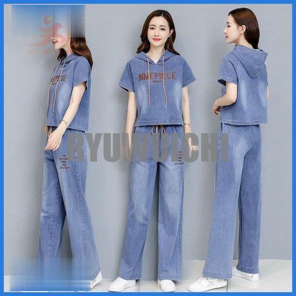 デニム セットアップ レディース 部屋着 ルームウエア 上下セット 夏 薄手 上下セット パーカー ガウチョパンツ 着痩せ きれいめ 夏 大きいサイズ 母の日 Ry10 Lpnsm1176 龍一ストア 通販 Yahoo ショッピング