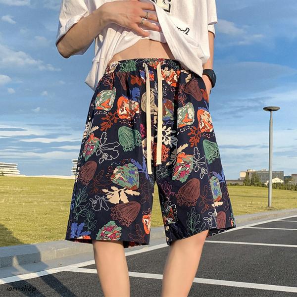 ショートパンツ メンズ ハーフパンツ 花柄 柄物 短パン 速乾 涼しい 夏 プリント 新生活 春 オシャレ カジュアル