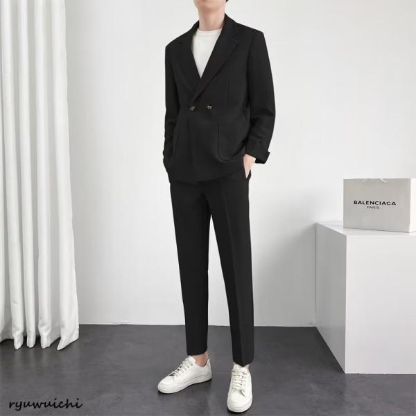 スーツ メンズ セットアップ 2ピーズスーツ 春 秋 長袖 上下セット