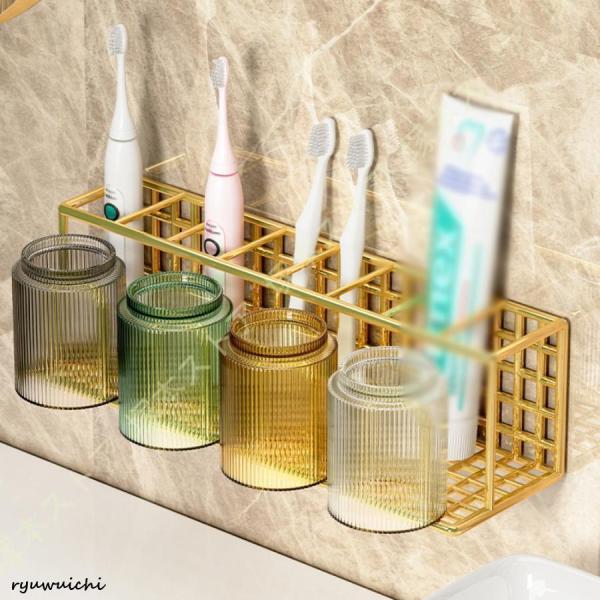 商品の説明歯ブラシスタンド ホルダー 洗面台収納家族のトイレタリーを組み込む問題を解決するための製品のセット◆材質：鉄素材◆カラー：写真通り◆サイズ：2本のコップスタンド=14*8.5*8.5cm(カップなし)、3本のコップスタンド=22*...