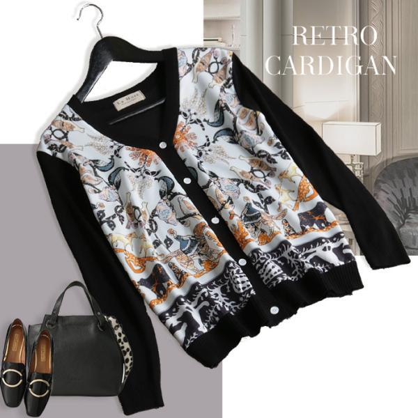 人気top 花柄スカーフカーディガン カーディガン ボレロ