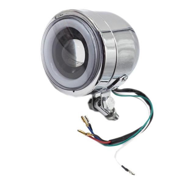汎用 LED スチール 砲弾型 ベーツライト メッキ 黒 レンズ径90mm