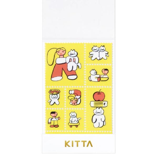 キングジム マスキングシール KITTA クリア ネコトイッショ 切手シール KITT024