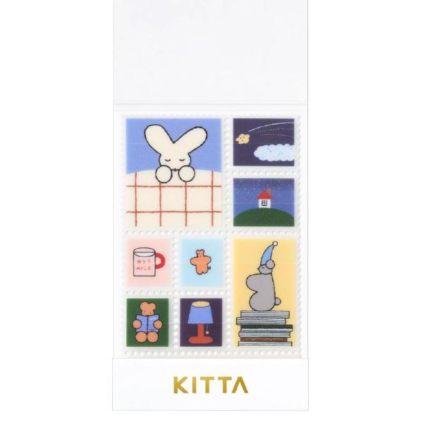 キングジム マスキングシール KITTA クリア オヤスミ 切手シール KITT025