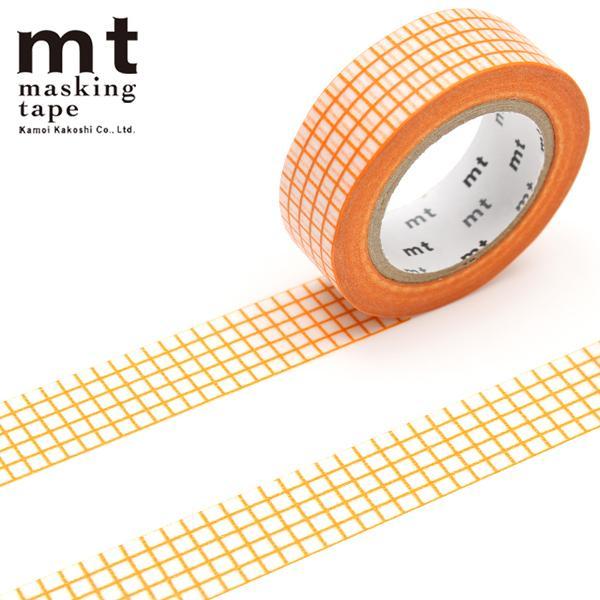 マスキングテープ mt カモ井加工紙 1P 方眼 マンダリン MT01D394R