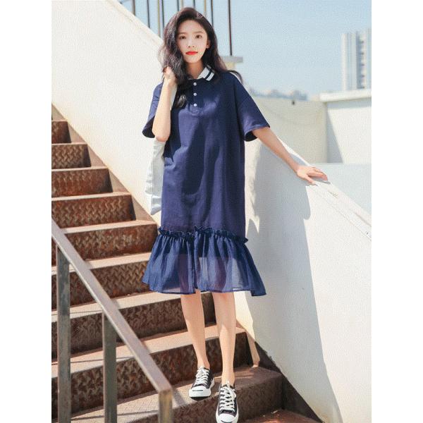 ワンピース 夏 ロング スカート きれいめ Tシャツ フレア 夏服 レディース おしゃれ かわいい ティーンズファッション 中学生 女子 私服 韓国 D031 S Conny 通販 Yahoo ショッピング