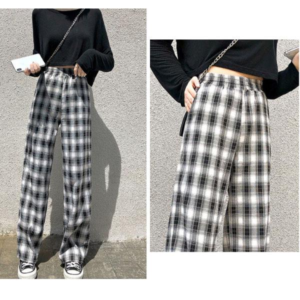 パンツ レディース 秋 ボトムス ストレート ロング ワイドパンツ チェック おしゃれ かわいい ティーンズファッション 中学生 高校生 女子 私服 韓国 P026 S Conny 通販 Yahoo ショッピング