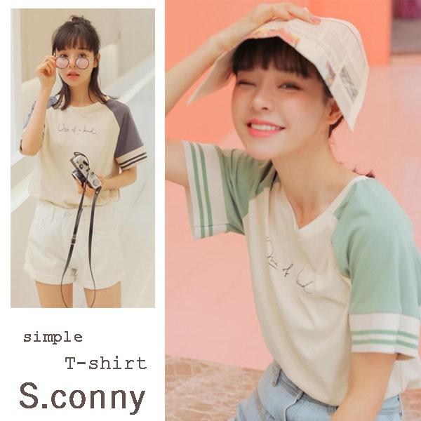 Tシャツ トップス カットソー レディース シンプル 半袖 夏 夏服 おしゃれ かわいい ティーンズファッション 中学生 女子 私服 韓国 T039 S Conny 通販 Yahoo ショッピング