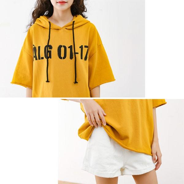 パーカー トップス カットソー レディース 5分袖 冬 冬服 ゆったり おしゃれ かわいい ティーンズファッション 中学生 女子 私服 韓国 T050 S Conny 通販 Yahoo ショッピング
